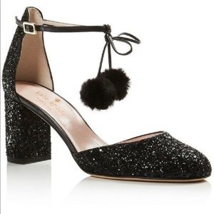 Kate spade abigail pumps black glitter